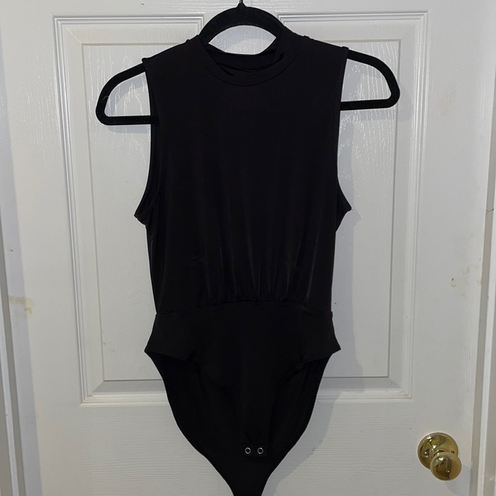 Open back silky bodysuit
